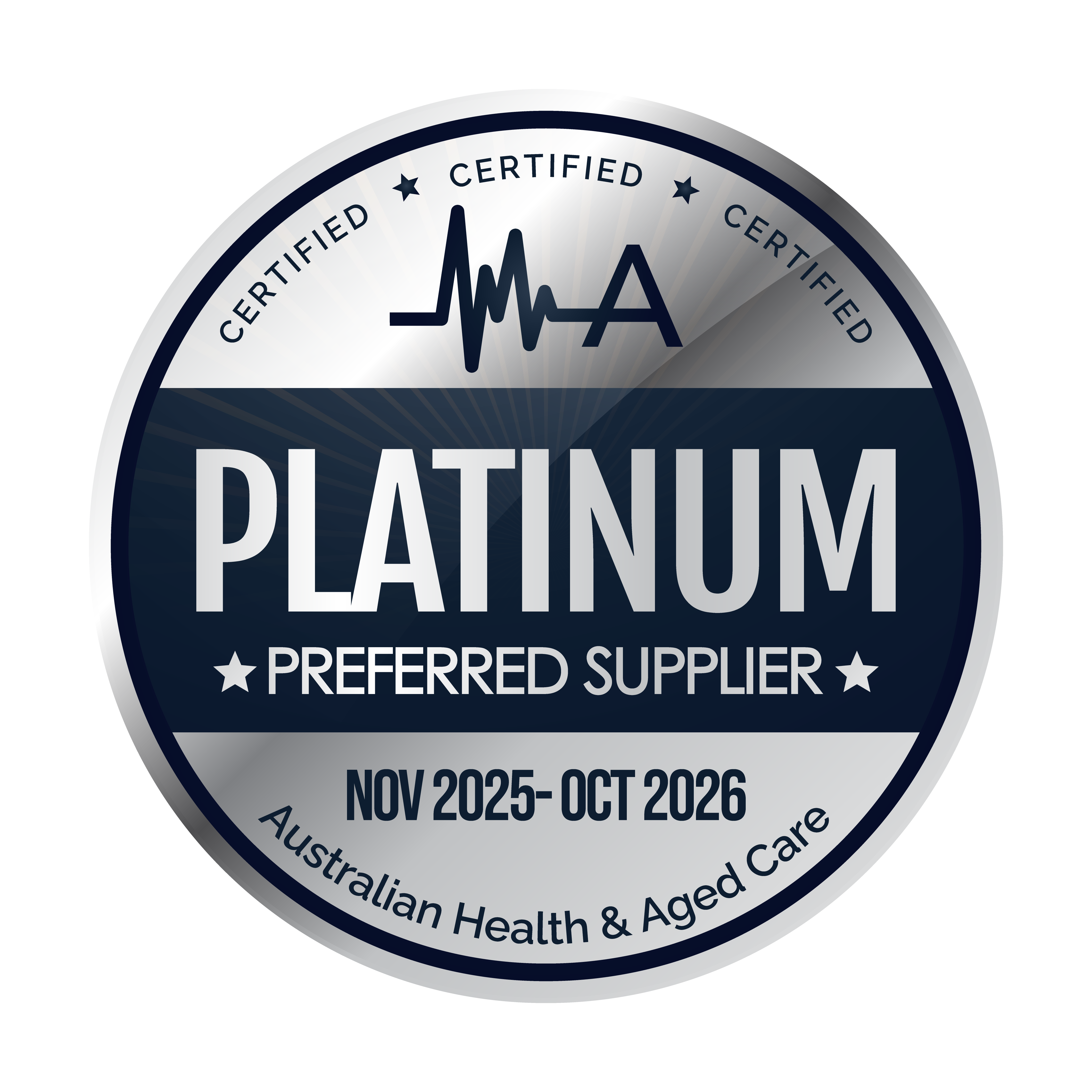 Platinum Certified Supplier for Australian Health and Aged Care